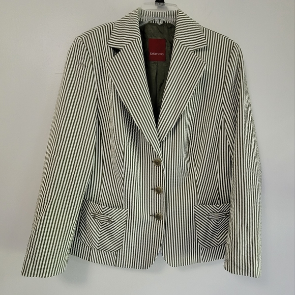 Vintage pin stripe bianca pant suit size 44 - Picture 2 of 7